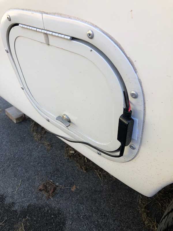 Rear view camera for small travel trailer