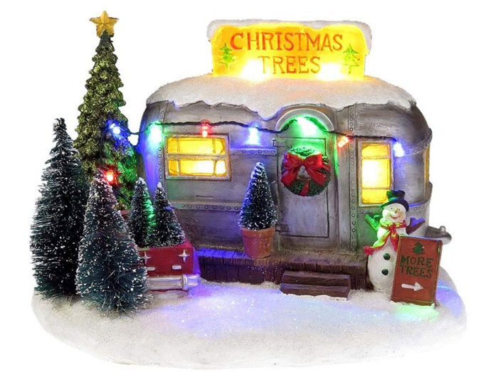 Christmas Village Small Travel Trailer display