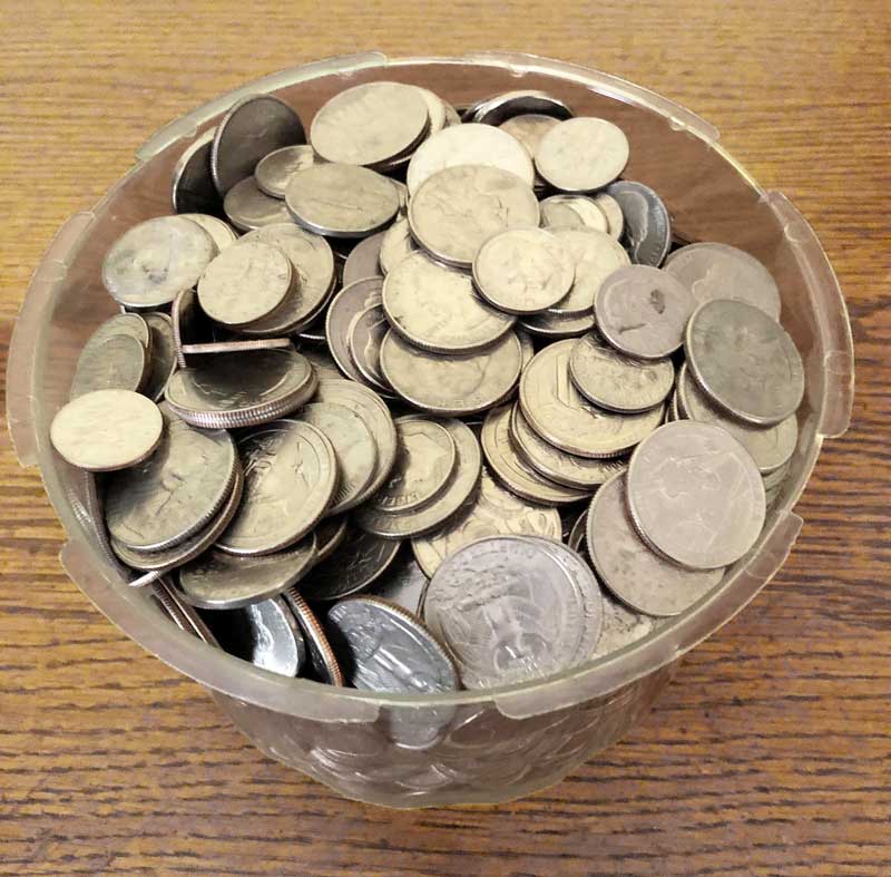 Our leftover change bowl at home