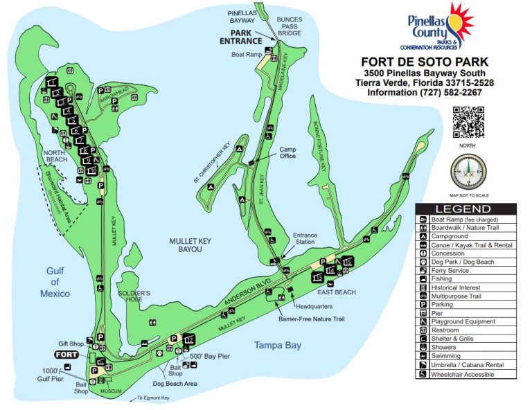 Map of Fort De Soto park