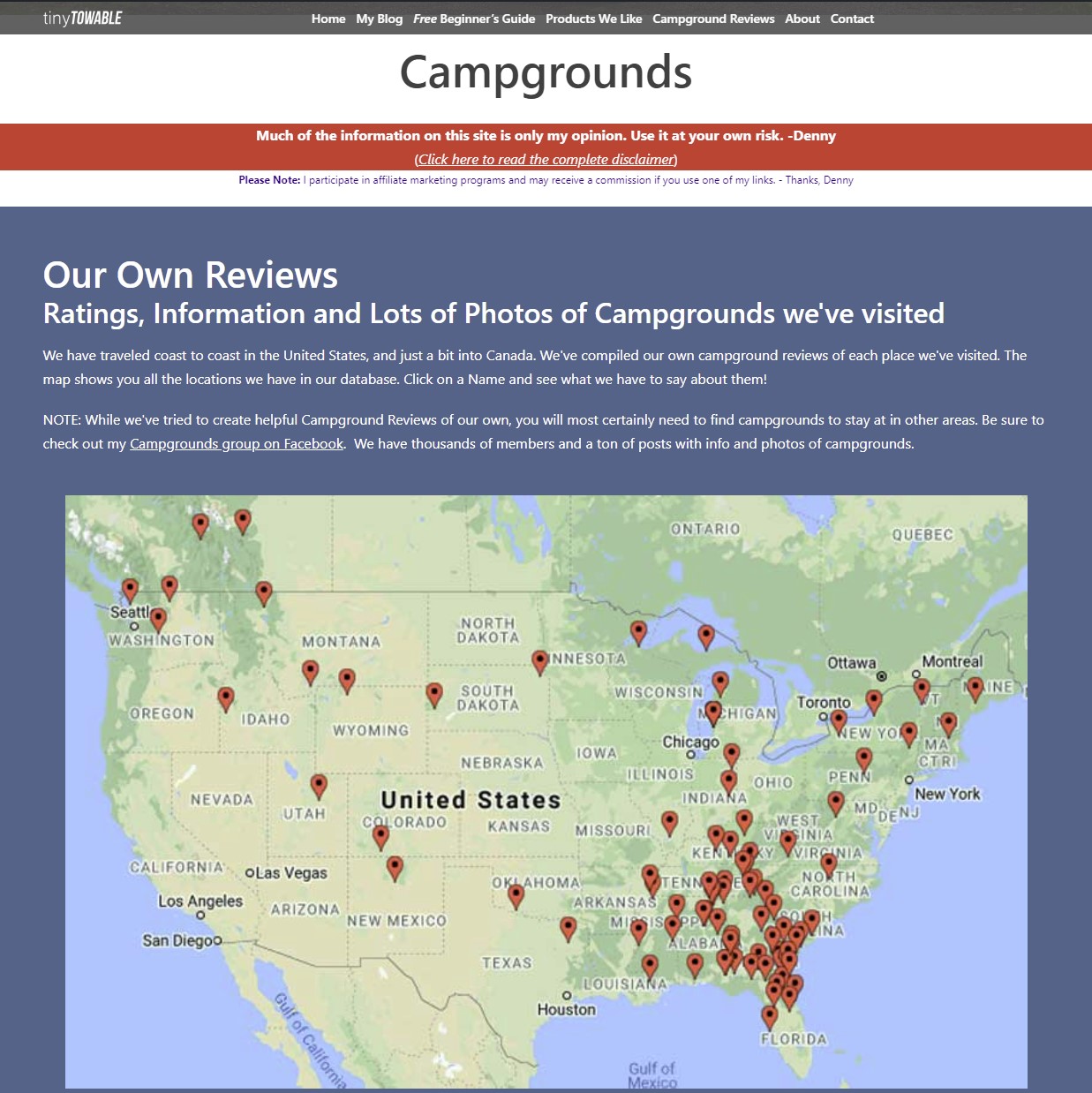 Our Personal Campground Reviews